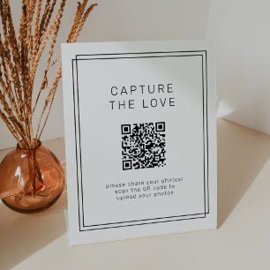 AVERY Modern Minimalist Capture the Love Wedding Pedestal Sign