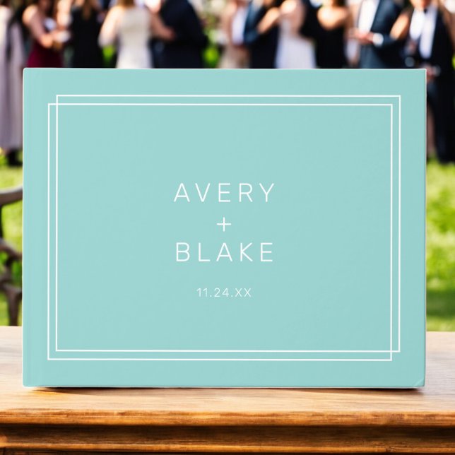 AVERY Modern Minimalist Mint Green Frame Wedding Guest Book (AVERY Modern Minimalist Mint Green Frame Wedding Guest Book)
