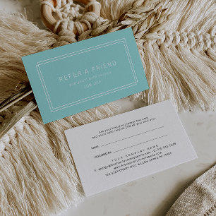 AVERY Modern Minimalist Mint Green Refer A Friend Referral Card