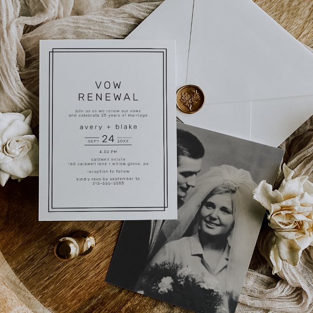 AVERY Modern Minimalist Photo Vow Renewal Invitation (AVERY Modern Minimalist Photo Vow Renewal Invitation)