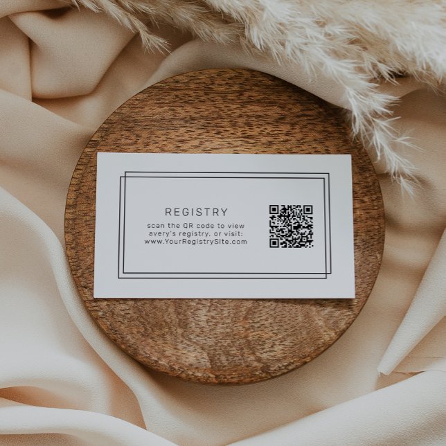 AVERY Modern Minimalist QR Code Gift Registry Enclosure Card (AVERY Modern Minimalist QR Code Gift Registry Enclosure Card)