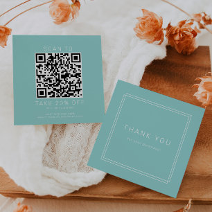 AVERY Modern Mint Green Business QR Code Thank You Discount Card