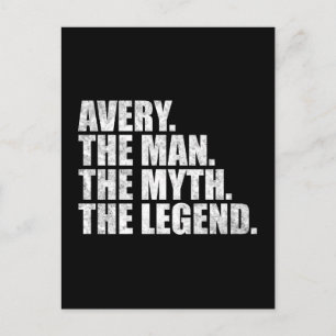 Avery name, Avery The Man The Myth The Legend Postcard