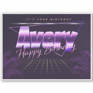 Avery Name First name lila retro Sticker Birthday