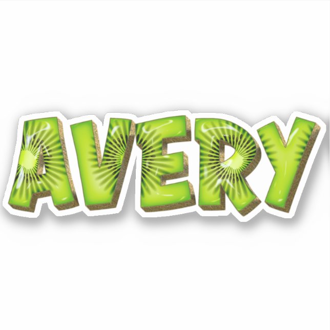 Avery Name Kiwi Design Autocollants (Devant)