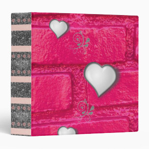 Avery Signature Binder Brick Pink Floral Hearts