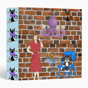 Avery Signature Binder Cats Feline Vintage Retro