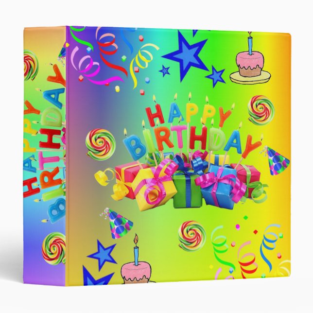 Avery Signature Binder Colourful Happy Birthday (Front/Spine)