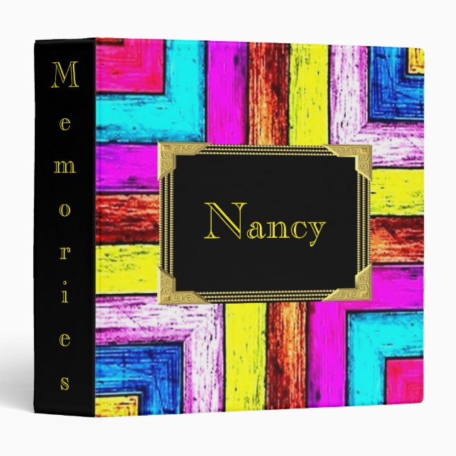 Avery Signature Binder Colourful Squares Monogram (Front/Spine)