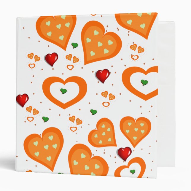 Avery Signature Binder Orange Hearts (Front/Inside)