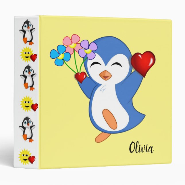 Avery Signature Binder Penguin Hearts (Front/Spine)