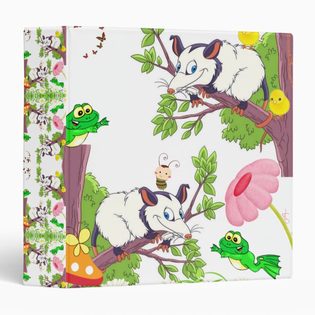 Avery Signature Binder Possum Chick Frog Floral  (Front/Spine)
