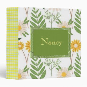 Avery Signature Binder White Floral Monogram