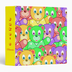 Avery Signature Binder Yellow Colourful Teddy Bear