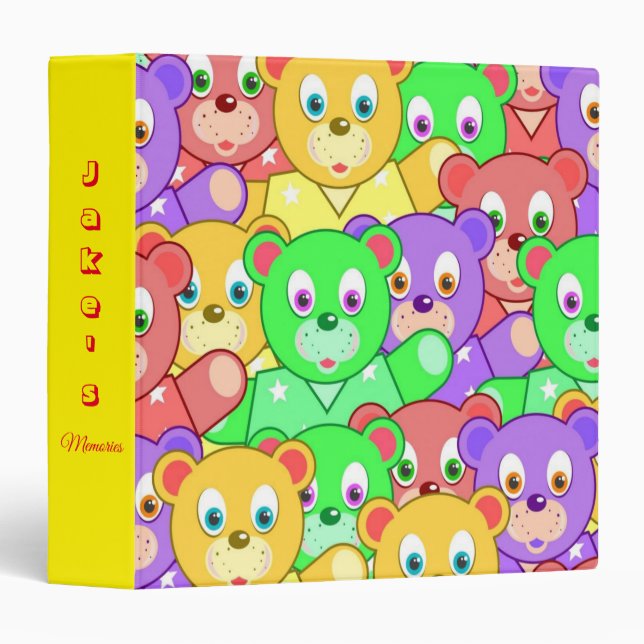 Avery Signature Binder Yellow Colourful Teddy Bear (Front/Spine)
