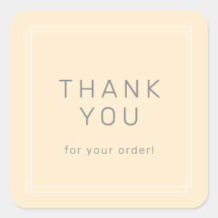 AVERY Simple Butter Yellow Thank You For Order Square Sticker