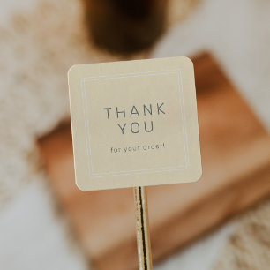 AVERY Simple Butter Yellow Thank You For Order Square Sticker