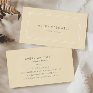 AVERY Simple Neutral Butter Yellow Business Card