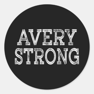 Avery strong squad family reunion last name team classic round sticker