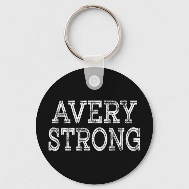 Avery strong squad family reunion last name team  keychain (Front)