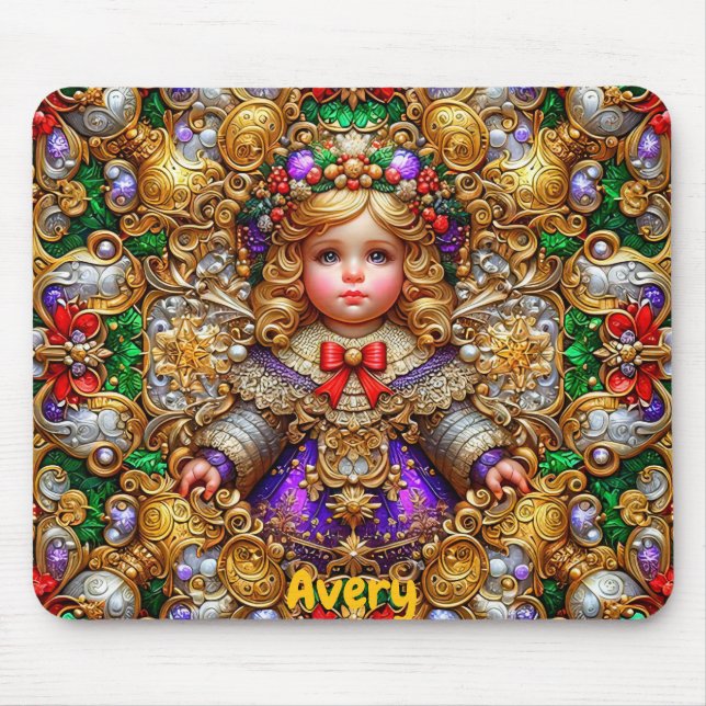 AVERY ~ Vintage Christmas doll ~ Mousepad (Front)