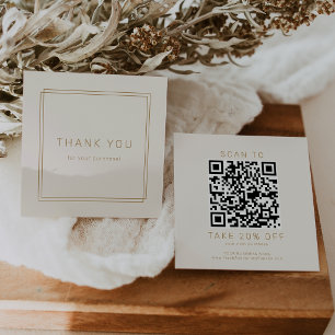 AVERY Vintage Gold Business QR Code Thank You Discount Card