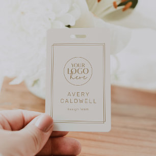 AVERY Vintage Gold Logo QR Code Employee ID Card Badge