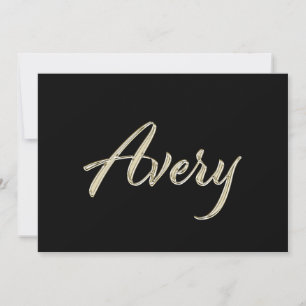 Avery white gold Handwriting Card