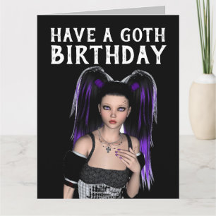 AVEZ UN ANNIVERSAIRE GOTHIQUE, EMO CARTES DE FILLE