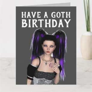 AVEZ UN ANNIVERSAIRE GOTHIQUE, EMO CARTES DE FILLE