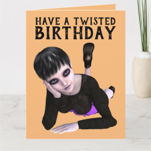 AVEZ UN ANNIVERSAIRE SOUHAITÉ, EMO GIRL big! CARTE