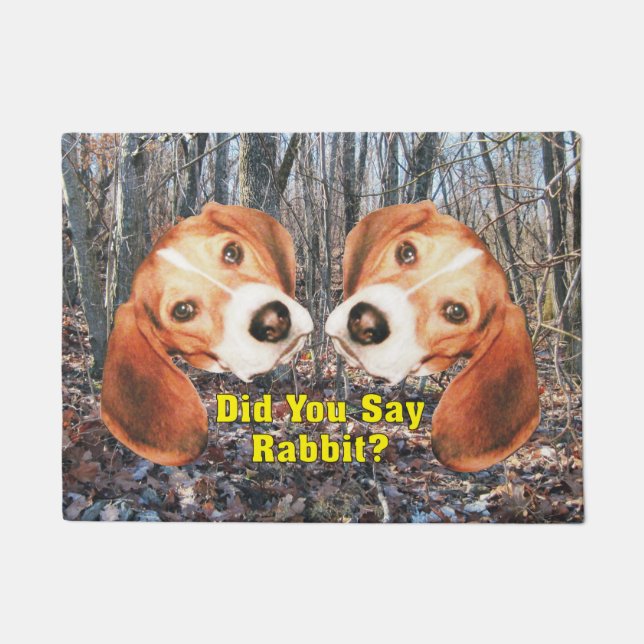 Avez-vous dit le lapin ? Tapis de porte de beagle (Devant)
