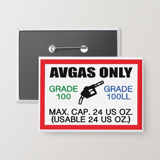 AVGAS / 100LL fuel only (Front/Back)
