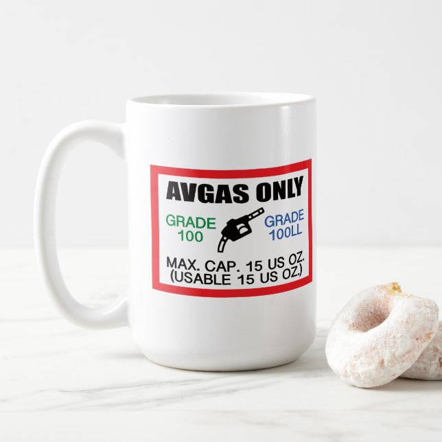 AVGAS / 100LL fuel only Coffee Mug (With Donut)