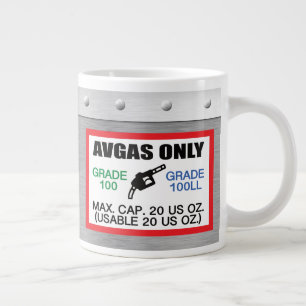 AVGAS / 100LL fuel only Large Coffee Mug