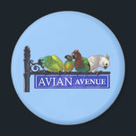 Avian Avenue Magnets<br><div class="desc">chose from round or square,  in any size and colour!</div>