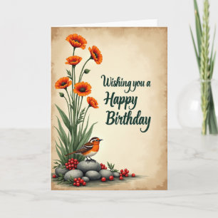 Avian Cairn Birthday Card