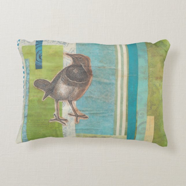 Avian Scrapbook I Accent Pillow (Back)