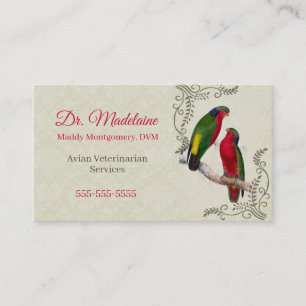 Avian Veterinarian Parrot Business Card