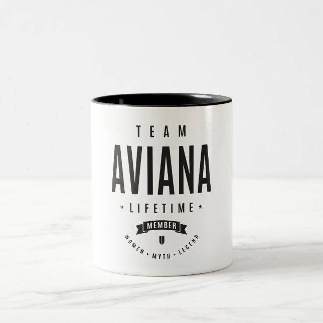 Aviana Personalized Name  Two-Tone Coffee Mug (Center)