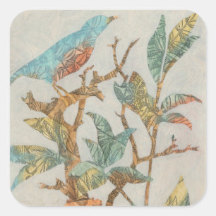 Aviary Collage I Square Sticker