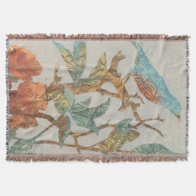 Aviary Collage I Throw Blanket (Front)