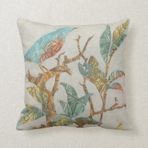 Aviary Collage I Throw Pillow