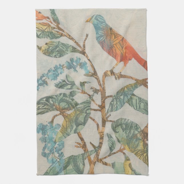 Aviary Collage II Kitchen Towel (Vertical)
