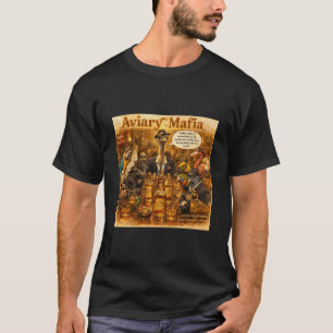 Aviary Mafia Cartoon – Feathered Mob Family Humour T-Shirt