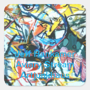 Aviary Stream Abstract Jeff Hankamer Artjunkhaus   Square Sticker