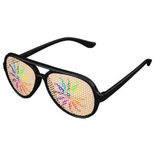 Aviateur Lunettes de fête - Feuilles de roue couleur