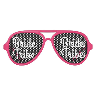Aviateur Tribu de la mariée lunettes de fête rose et noir e