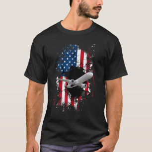 Aviation Aircraft American Flag Airplane Pilot Pat T-Shirt