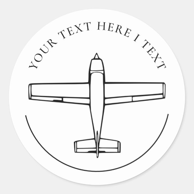 Aviation Airplane Classic Round Sticker (Front)